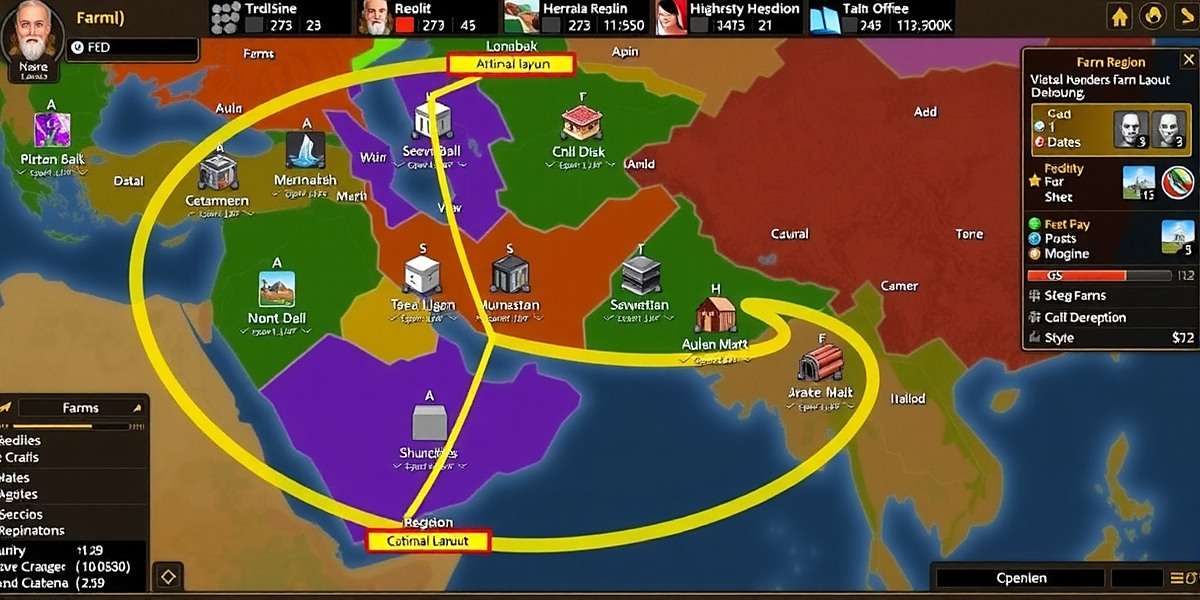 Cumin Rise Overlord strategy guide showing optimal farm layout for different Indian regions