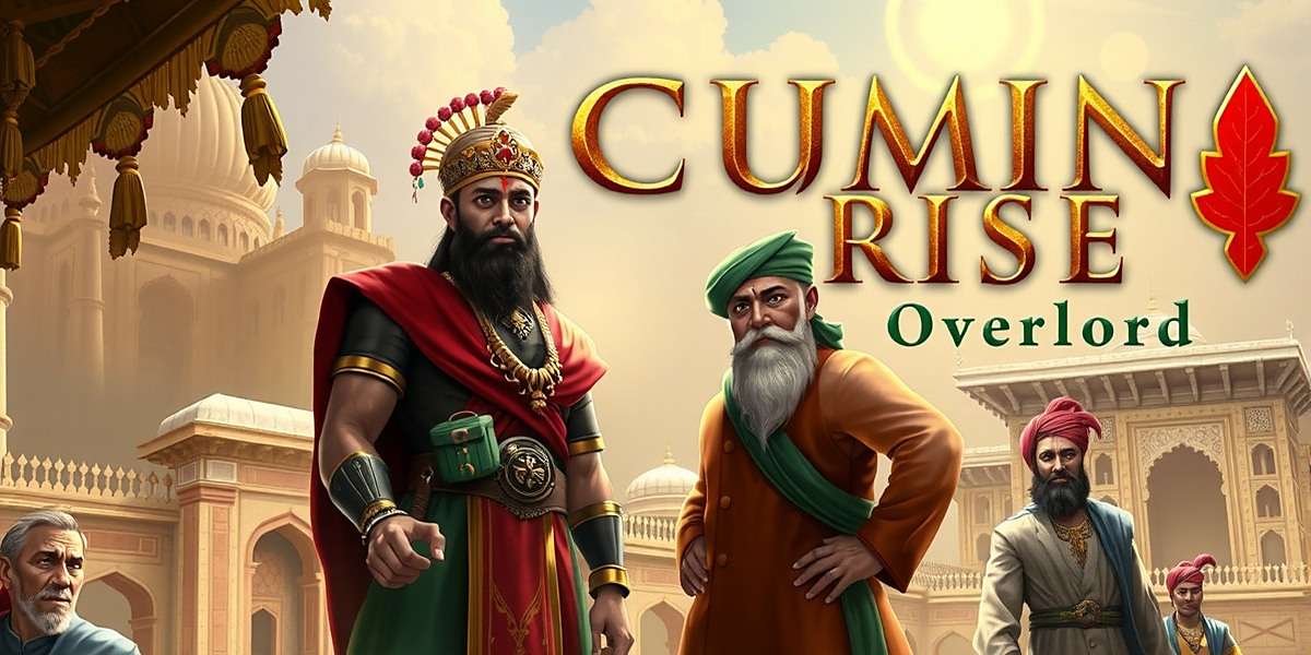 Cumin Rise Overlord game cover showing Indian king with spice merchants in historical setting